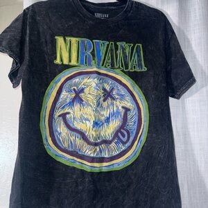 NIRVANA Black Tee with Colorful Graphic